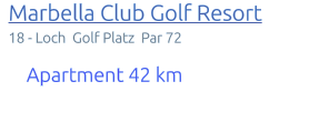 Marbella Club Golf Resort      18 - Loch  Golf Platz  Par 72        Apartment 42 km